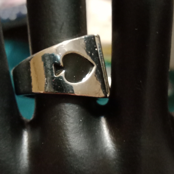 Ace Of Spade Card Ring Size 61/2 - Picture 2 of 3
